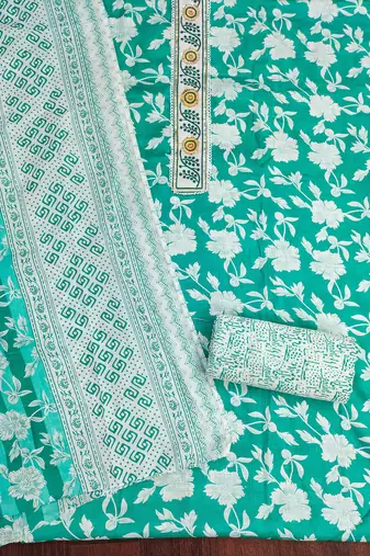 Multicolor printed cotton churidar dress-materials