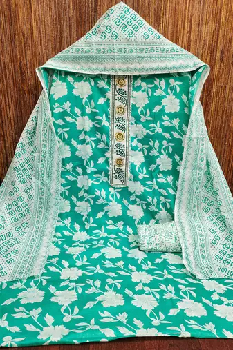Multicolor printed cotton churidar dress-materials