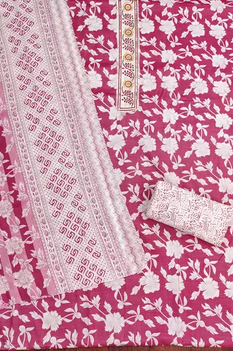 Multicolor printed cotton churidar dress-materials