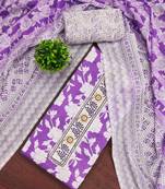 Multicolor printed cotton semi stitched churidar dress-materials