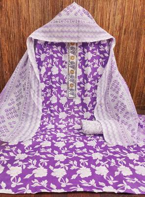Multicolor printed cotton churidar dress-materials 3