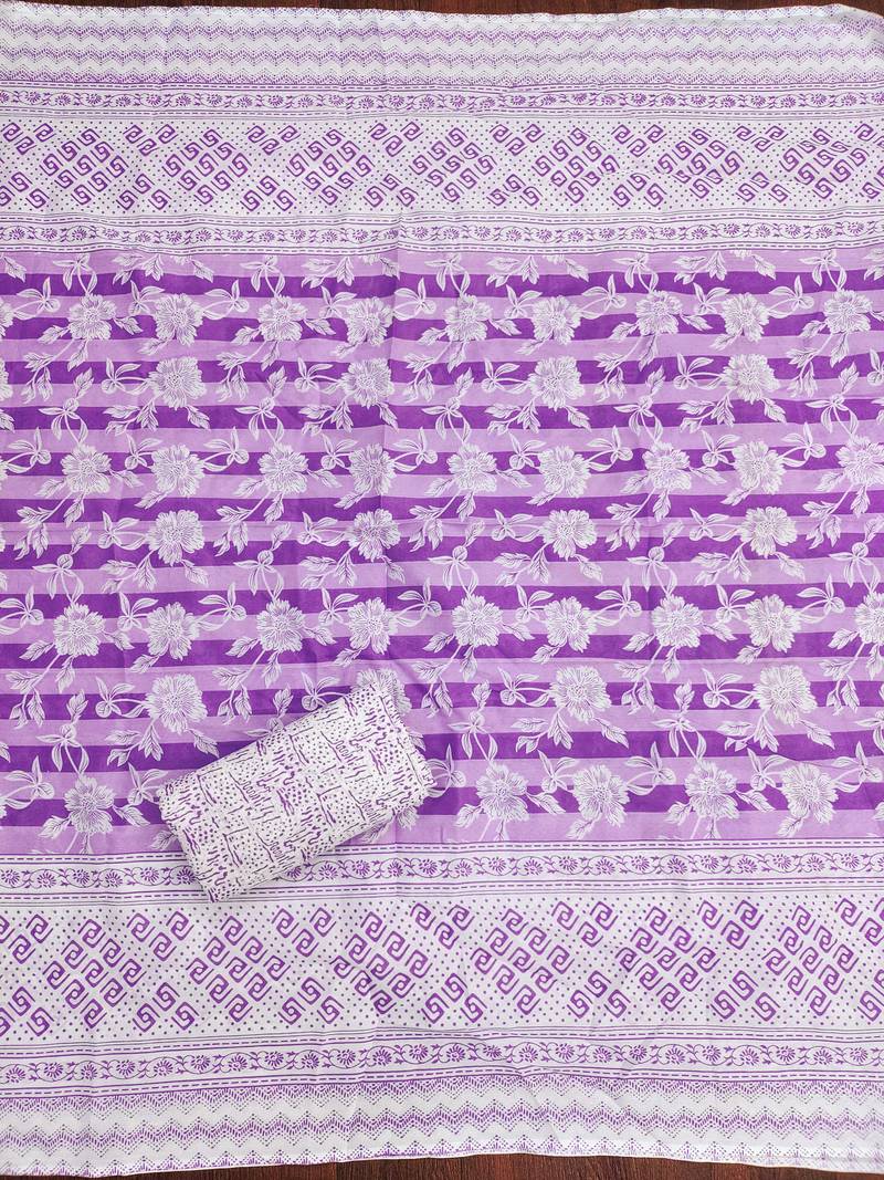 Multicolor printed cotton semi stitched churidar dress-materials