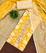 Multicolor printed cotton semi stitched churidar dress-materials