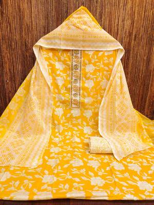 Multicolor printed cotton churidar dress-materials 3