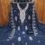 Blue embroidered georgette semi stitched churidar dress-materials