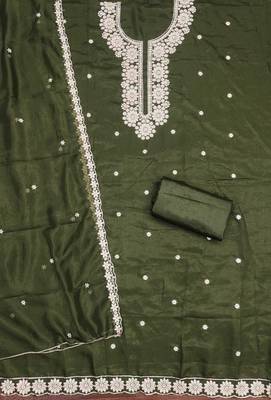 Mehendi embroidered georgette churidar dress-materials 2