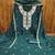 Teal-blue embroidered georgette semi stitched churidar dress-materials