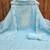 Sky-blue embroidered cotton semi stitched churidar dress-materials