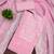 Baby-pink embroidered cotton semi stitched churidar dress-materials