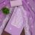 Lavender embroidered cotton semi stitched churidar dress-materials