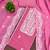 Pink embroidered cotton semi stitched churidar dress-materials