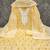 Yellow embroidered chanderi semi stitched churidar dress-materials
