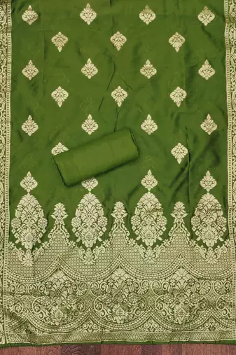 Light-green woven shimmer churidar dress-materials