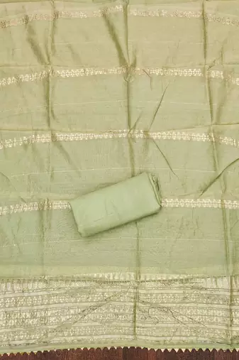 Light-green woven shimmer churidar dress-materials