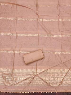 Peach woven shimmer churidar dress-materials 4