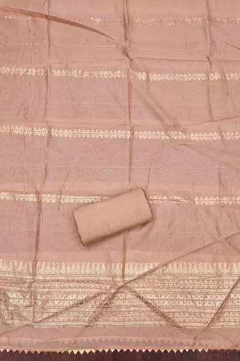 Peach woven shimmer churidar dress-materials