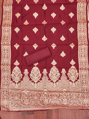Pink woven shimmer churidar dress-materials 4