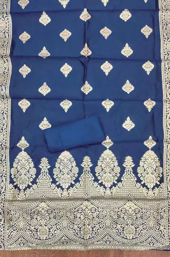 Sea-green woven shimmer churidar dress-materials