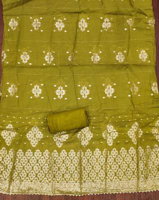 Mehendi woven shimmer churidar dress-materials 4