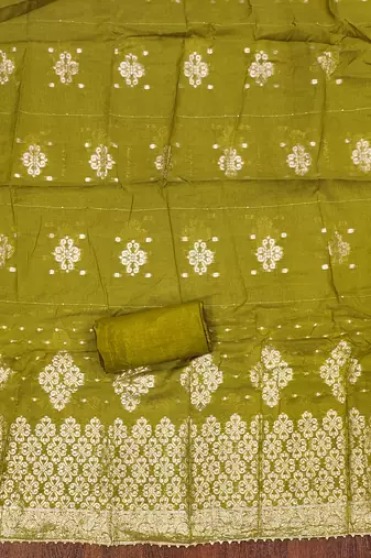 Mehendi woven shimmer churidar dress-materials