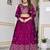 purple thread embroidered silk lehenga set choli with dupatta