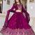 purple thread embroidered silk lehenga set choli with dupatta