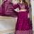 purple thread embroidered silk lehenga set choli with dupatta
