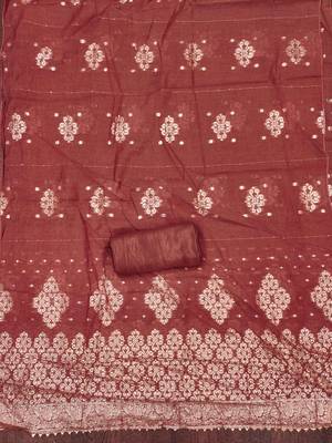 Orange woven shimmer churidar dress-materials 4