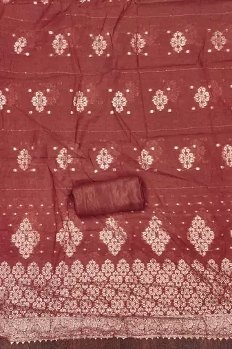 Orange woven shimmer churidar dress-materials