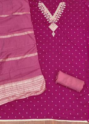 Pink woven cotton churidar dress-materials 2