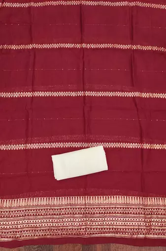 White woven cotton churidar dress-materials