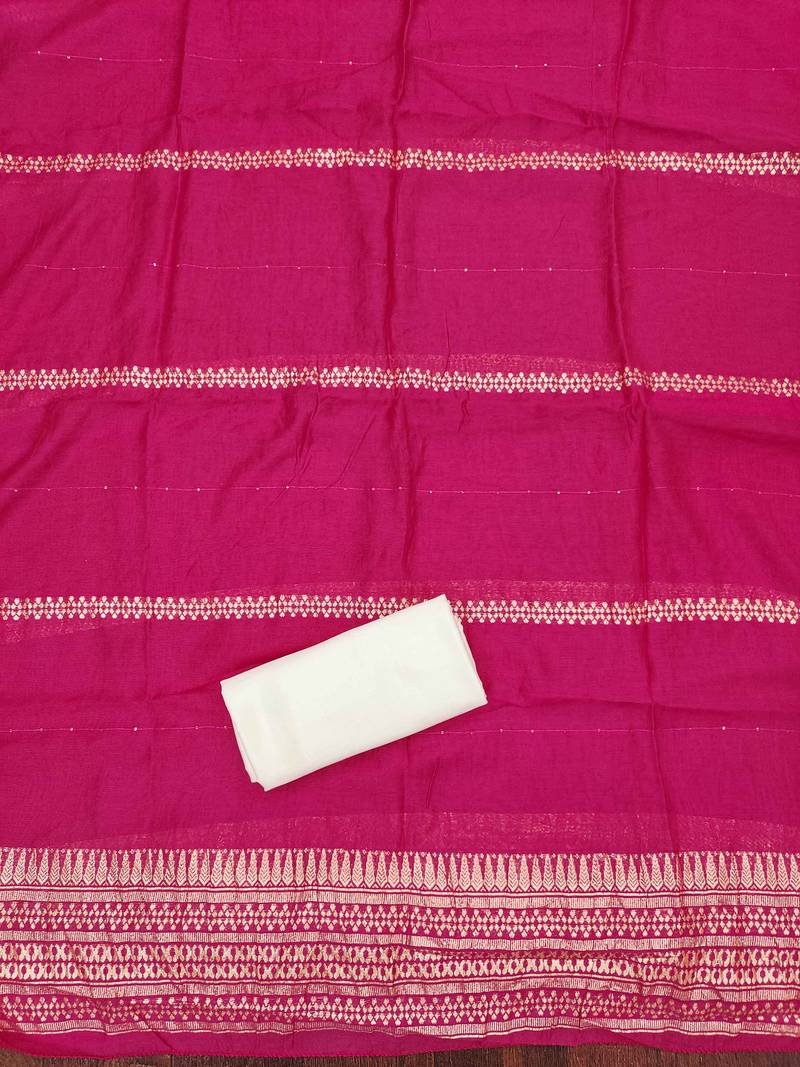 White woven cotton semi stitched churidar dress-materials