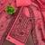 Pink embroidered cotton semi stitched churidar dress-materials