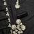Black embroidered cotton semi stitched churidar dress-materials