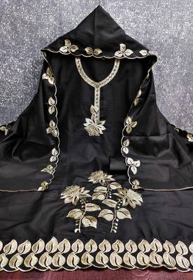 Black embroidered cotton churidar dress-materials 3