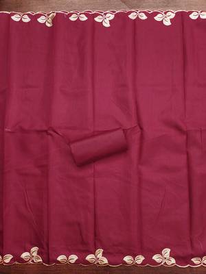 Maroon embroidered cotton churidar dress-materials 4
