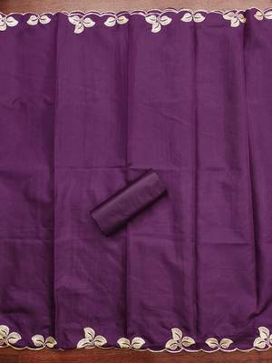 Purple embroidered cotton churidar dress-materials 4