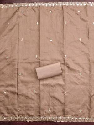 Grey embroidered cotton churidar dress-materials 4