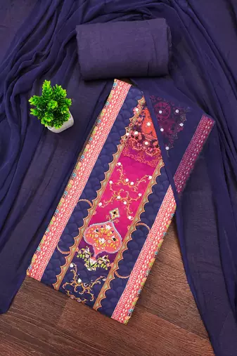 Multicolor printed rayon semi stitched churidar dress-materials