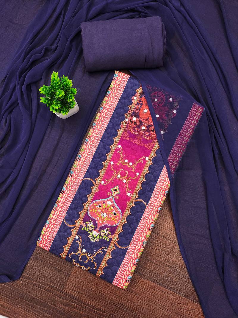 Multicolor printed rayon semi stitched churidar dress-materials