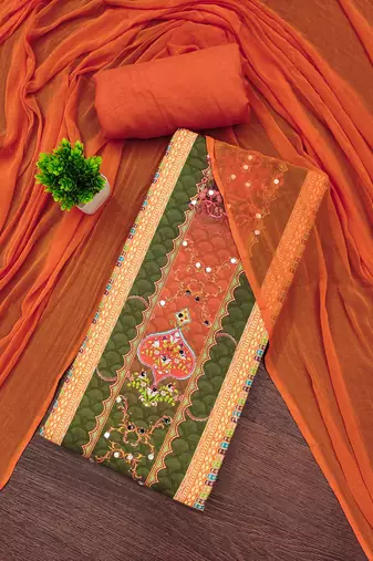 Multicolor printed rayon semi stitched churidar dress-materials