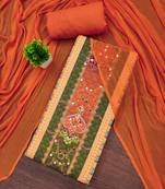 Multicolor printed rayon semi stitched churidar dress-materials