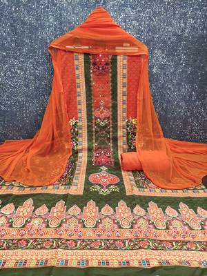 Multicolor printed rayon churidar dress-materials 3