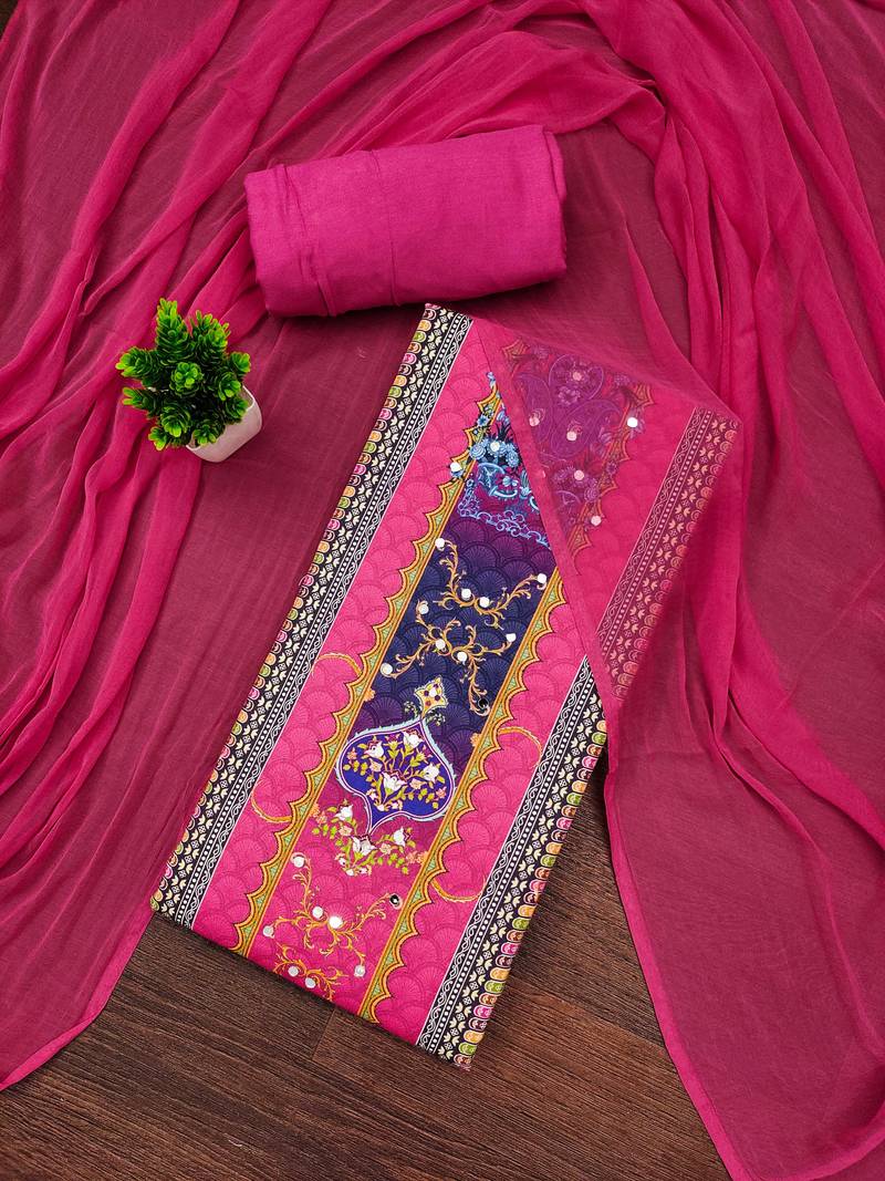 Multicolor printed rayon semi stitched churidar dress-materials