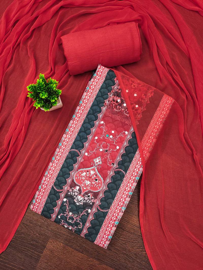 Multicolor printed rayon semi stitched churidar dress-materials