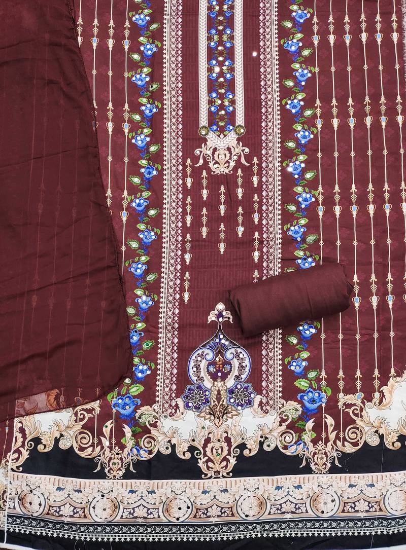 Multicolor printed rayon semi stitched churidar dress-materials