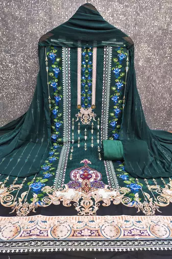 Multicolor printed rayon churidar dress-materials
