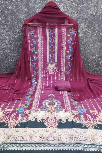 Multicolor printed rayon churidar dress-materials