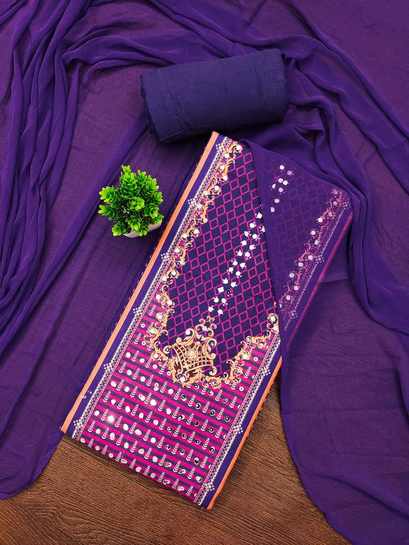 Multicolor printed rayon semi stitched churidar dress-materials