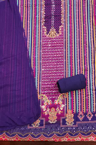Multicolor printed rayon churidar dress-materials
